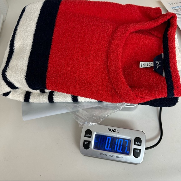 Joules Knitwear Women's Sz 4 Sweater Blue Red White Striped Fleece Land … - Picture 17 of 17